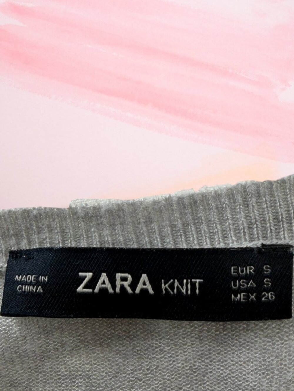 Zara Knit Heather Gray Long Sleeve Sweater S - Picture 2 of 3